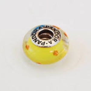 RETIRED PANDORA YELLOW POLKA DOTS MURANO